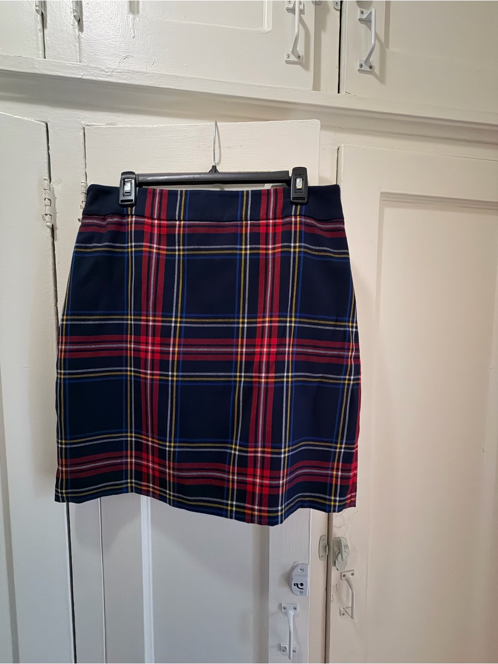 Talbots Navy Plaid Mini Skirt - Red & Yellow Accent